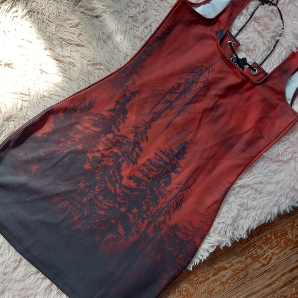 Dolls Kill Widow gothic bodycon laceup mini dress! Natures terror - Picture 13 of 13